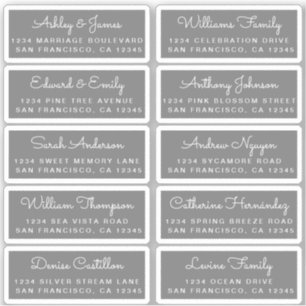 Postcard Calligraphy Wedding Guest Address Labels