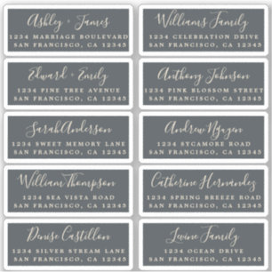 Postcard Calligraphy Wedding Guest Address Labels