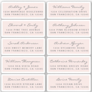 Postcard Calligraphy Wedding Guest Address Labels