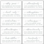 Postcard Calligraphy Wedding Guest Address Labels<br><div class="desc">Easy to personalise, names and addresses / individual wedding address label stickers for guests in a 2 x 0.8 inch size suitable for postcards! These chic, modern black and white wedding address labels feature your wedding guest names in off-black elegant handwritten script calligraphy. Simply add your individual wedding guest names...</div>