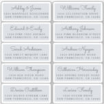 Postcard Calligraphy Wedding Guest Address Labels<br><div class="desc">Easy to personalise, names and addresses / individual wedding address label stickers for guests in a 2 x 0.8 inch size suitable for postcards! These chic, modern and simple wedding address labels feature your wedding guest names in off-black elegant handwritten script calligraphy on a pastel blue background. Simply add your...</div>