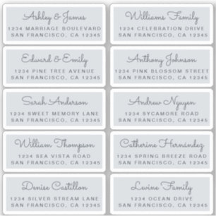 Postcard Calligraphy Wedding Guest Address Labels