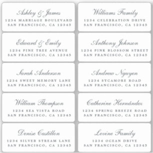 Postcard Calligraphy Wedding Guest Address Labels
