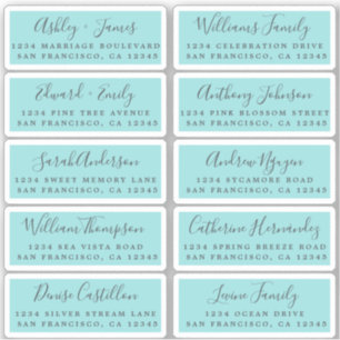 Postcard Calligraphy Wedding Guest Address Labels