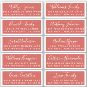 Postcard Calligraphy Wedding Guest Address Labels