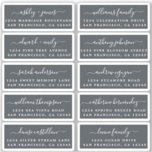 Postcard Calligraphy Wedding Guest Address Labels