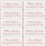 Postcard Calligraphy Wedding Guest Address Labels<br><div class="desc">Easy to personalise, names and addresses / individual wedding address label stickers for guests in a 2 x 0.8 inch size suitable for postcards! These chic, modern and stylish wedding address labels feature your wedding guest names in off-black elegant handwritten script calligraphy on a pastel pink background. Simply add your...</div>