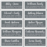 Postcard Calligraphy Wedding Guest Address Labels<br><div class="desc">Easy to personalise, names and addresses / individual wedding address label stickers for guests in a 2 x 0.8 inch size suitable for postcards! These chic, modern and stylish wedding address labels feature your wedding guest names in white elegant handwritten script calligraphy on an off-black background. Simply add your individual...</div>