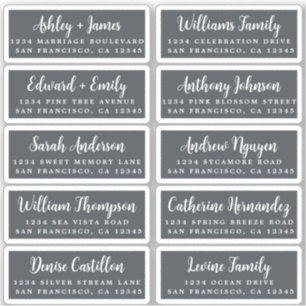 Postcard Calligraphy Wedding Guest Address Labels