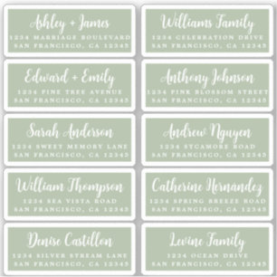 Postcard Calligraphy Wedding Guest Address Labels
