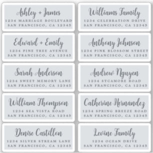 Postcard Calligraphy Wedding Guest Address Labels