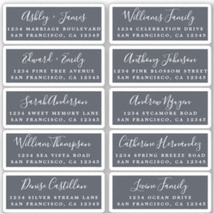 Postcard Calligraphy Wedding Guest Address Labels