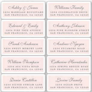 Postcard Calligraphy Wedding Guest Address Labels