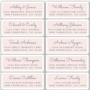 Postcard Calligraphy Wedding Guest Address Labels