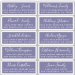 Postcard Calligraphy Wedding Guest Address Labels<br><div class="desc">Easy to personalise, names and addresses / individual wedding address label stickers for guests in a 2 x 0.8 inch size suitable for postcards! These chic, modern and simple wedding address labels feature your wedding guest names in white elegant handwritten script calligraphy and stylish typography on a corsican blue background....</div>