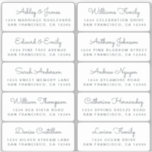 Postcard Calligraphy Wedding Guest Address Labels<br><div class="desc">Easy to personalise, names and addresses / individual wedding address label stickers for guests in a 2 x 0.8 inch size suitable for postcards! These chic, modern black and white wedding address labels feature your wedding guest names in off-black elegant handwritten script calligraphy. Simply add your individual wedding guest names...</div>