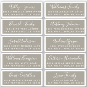 Postcard Calligraphy Wedding Guest Address Labels