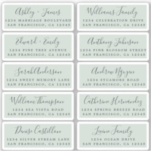 Postcard Calligraphy Wedding Guest Address Labels