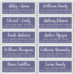 Postcard Calligraphy Wedding Guest Address Labels<br><div class="desc">Easy to personalise, names and addresses / individual wedding address label stickers for guests in a 2 x 0.8 inch size suitable for postcards! These chic, modern and stylish wedding address labels feature your wedding guest names in white elegant handwritten script calligraphy on a navy blue background. Simply add your...</div>