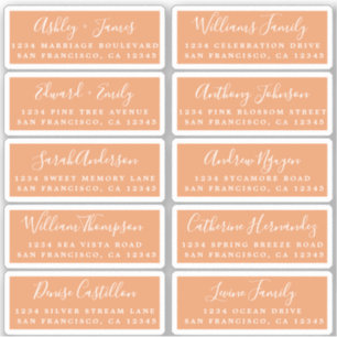 Postcard Calligraphy Wedding Guest Address Labels