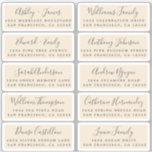 Postcard Calligraphy Wedding Guest Address Labels<br><div class="desc">Easy to personalise, names and addresses / individual wedding address label stickers for guests in a 2 x 0.8 inch size suitable for postcards! These chic, modern and simple wedding address labels feature your wedding guest names in off-black elegant handwritten script calligraphy and stylish typography on an ivory background. Simply...</div>