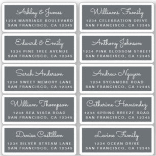 Postcard Calligraphy Wedding Guest Address Labels