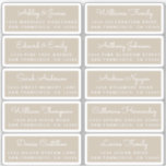 Postcard Calligraphy Wedding Guest Address Labels<br><div class="desc">Easy to personalise, names and addresses / individual wedding address label stickers for guests in a 2 x 0.8 inch size suitable for postcards! These chic, modern and stylish wedding address labels feature your wedding guest names in white elegant handwritten script calligraphy on a shiitake grey background. Simply add your...</div>