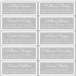 Postcard Calligraphy Wedding Guest Address Labels<br><div class="desc">Easy to personalise, names and addresses / individual wedding address label stickers for guests in a 2 x 0.8 inch size suitable for postcards! These chic, modern and stylish wedding address labels feature your wedding guest names in white elegant handwritten script calligraphy on a grey background. Simply add your individual...</div>