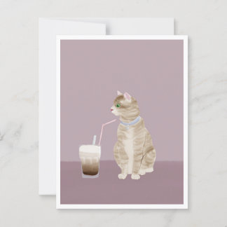 Postcard - Cat with Coffee