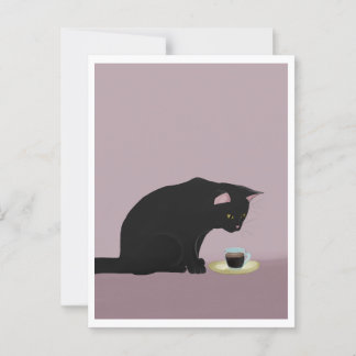 Postcard - Cat with Coffee
