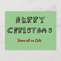 Postcard - Christmas Greetings from Cats