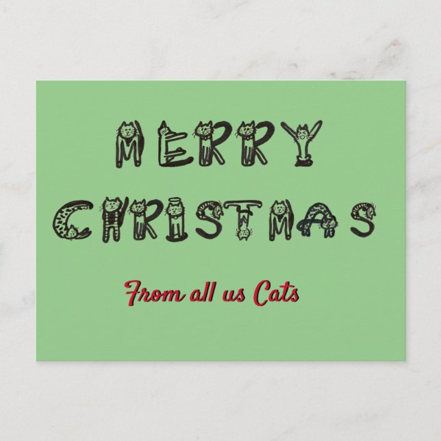 Postcard - Christmas Greetings from Cats (Front)