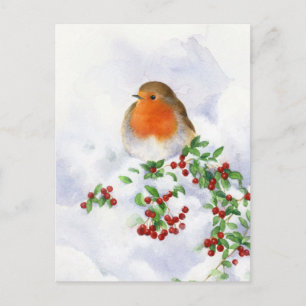 Postcard - Christmas Robin