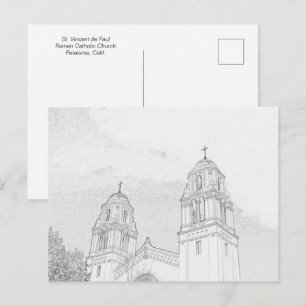 Postcard - Church Bell Towers to Colour