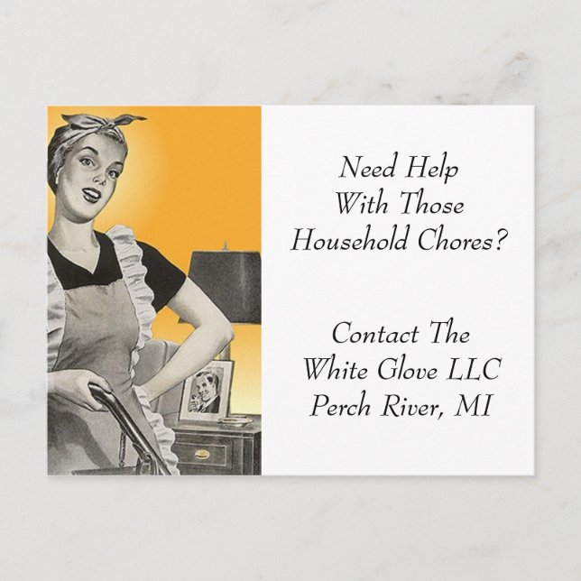 Postcard Cleaning Service Business Home Household (Front)