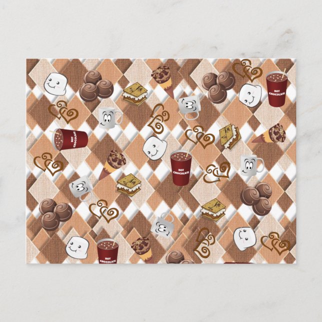 Postcard Coffee Shop Hot Chocolate Marshmallows (Front)