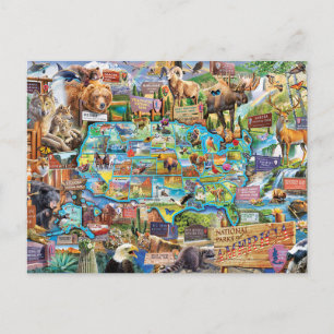 Postcard Collage American National Parks