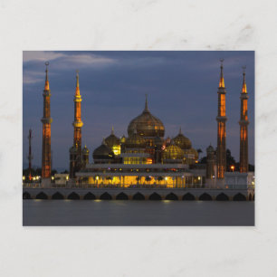 Postcard Crystal Mosque Terengganu, Malaysia