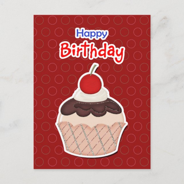 Postcard - Cupcake - Happy Birthday (Front)