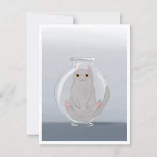 Postcard - Cute Cat in Glass