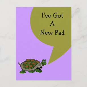 Postcard Cute I've Moved New Address Turtle Speak