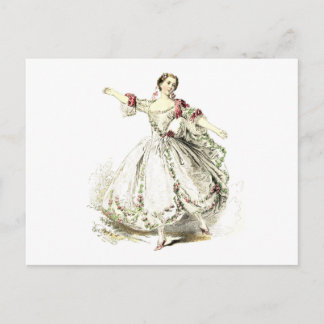 Postcard - Dancing Lady in Roses