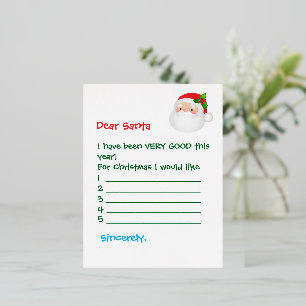 Postcard - Dear Santa I Would Like...