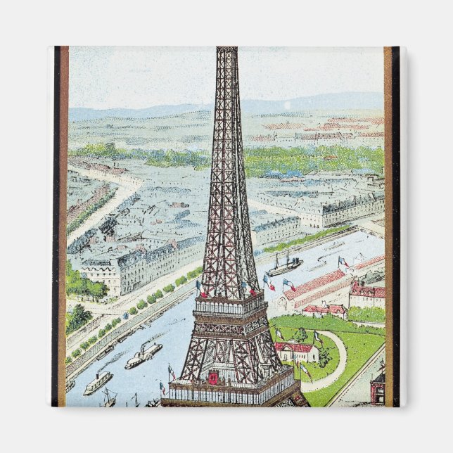 Postcard depicting the Eiffel Tower Magnet (Front)