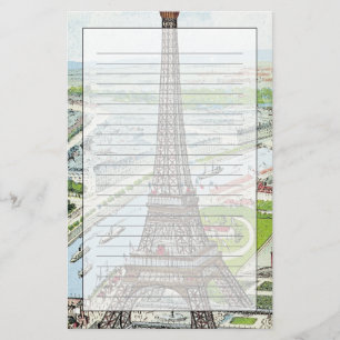 Postcard depicting the Eiffel Tower Stationery