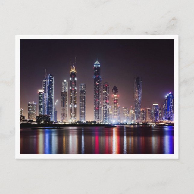 Postcard - Dubai Skyline By Night (Front)