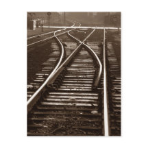 Postcard ~ EMPTY TRAIN TRACKS ~ Railroad Switch