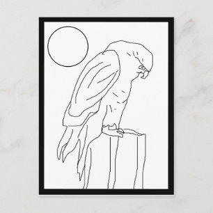 Postcard - Falcon on Post to Colour