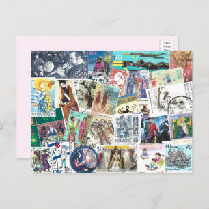 Postcard Featuring Postage with People