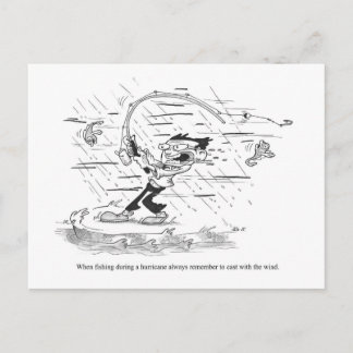 Postcard - Fishing Cartoon - Hurricane